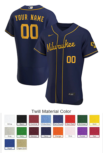 Milwaukee Brewers Custom Letter and Number Kits for Alternate Jersey 01 Material Twill